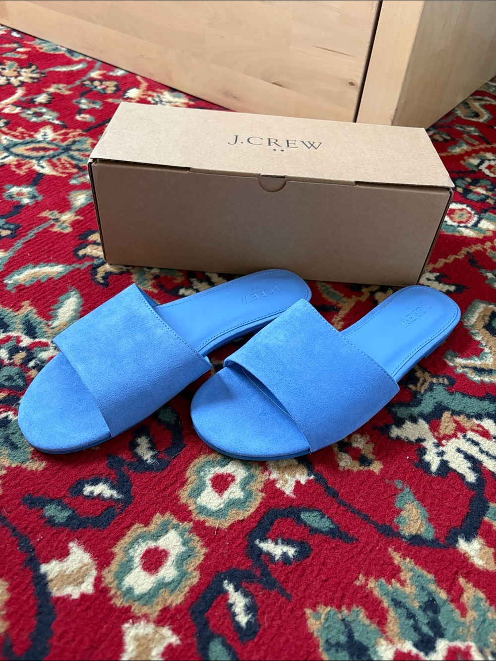 NWT J. Crew Microsuede Single Strap Slide Sandals